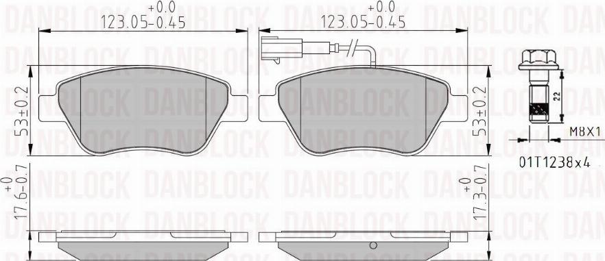 DAN-BLOCK DB 510912 - Kit de plaquettes de frein, frein à disque cwaw.fr