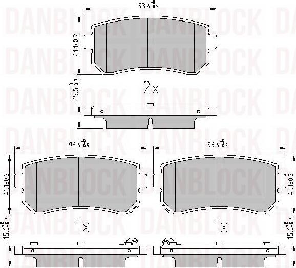 DAN-BLOCK DB 510983 - Kit de plaquettes de frein, frein à disque cwaw.fr