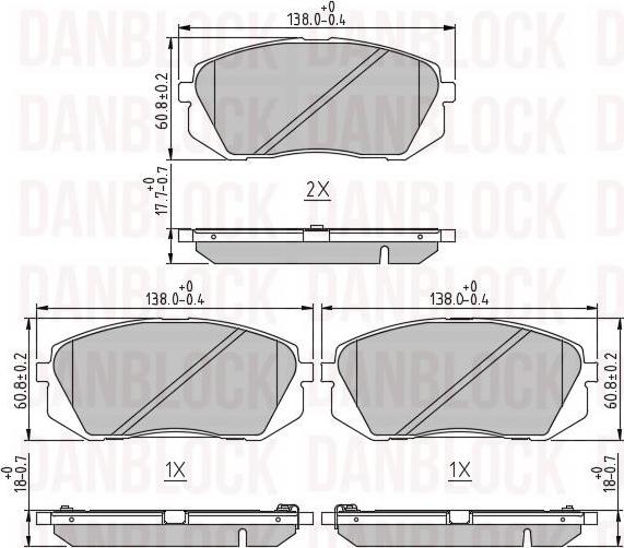 DAN-BLOCK DB 510921 - Kit de plaquettes de frein, frein à disque cwaw.fr