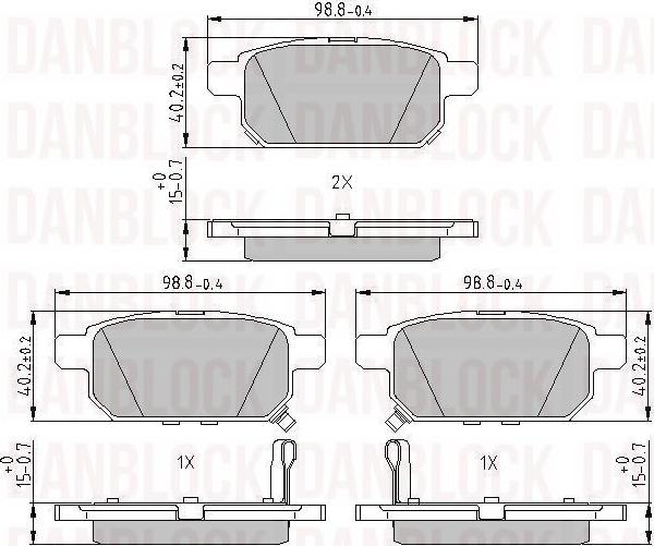 DAN-BLOCK DB 510923 - Kit de plaquettes de frein, frein à disque cwaw.fr