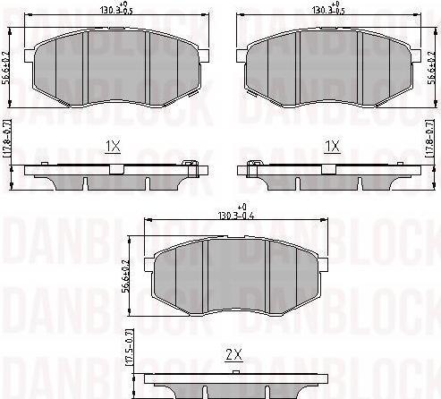 DAN-BLOCK DB 510978 - Kit de plaquettes de frein, frein à disque cwaw.fr