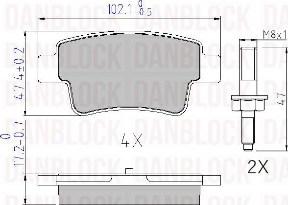 DAN-BLOCK DB 510490 - Kit de plaquettes de frein, frein à disque cwaw.fr