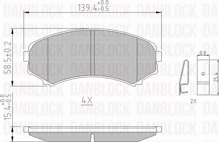 DAN-BLOCK DB 510440 - Kit de plaquettes de frein, frein à disque cwaw.fr