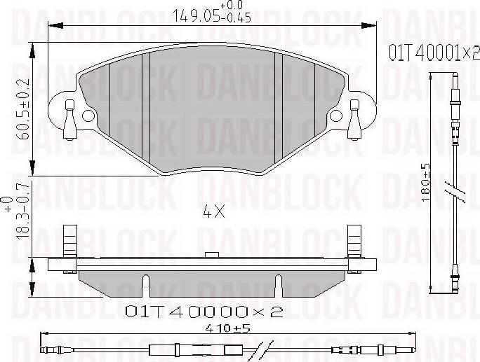 DAN-BLOCK DB 510447 - Kit de plaquettes de frein, frein à disque cwaw.fr