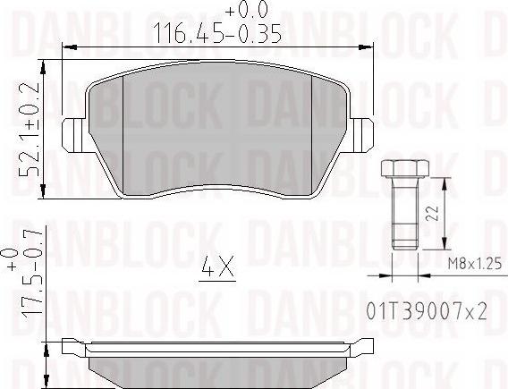 DAN-BLOCK DB 510459 - Kit de plaquettes de frein, frein à disque cwaw.fr