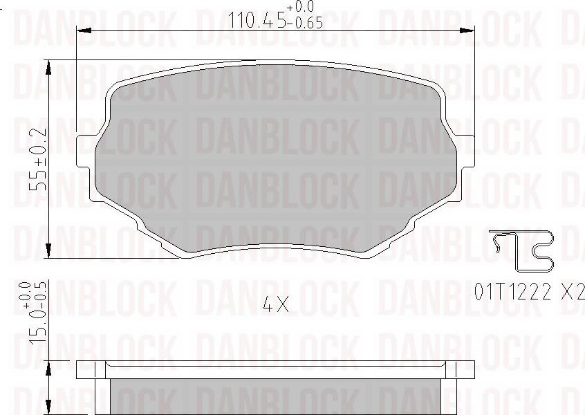 DAN-BLOCK DB 510451 - Kit de plaquettes de frein, frein à disque cwaw.fr