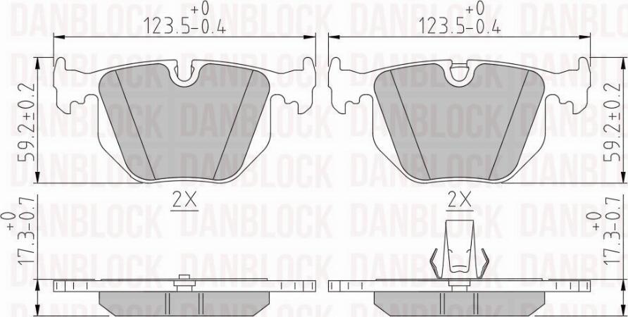 DAN-BLOCK DB 510468 - Kit de plaquettes de frein, frein à disque cwaw.fr