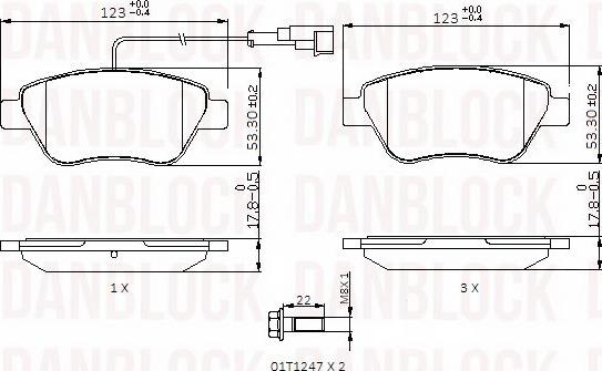 DAN-BLOCK DB510409 - Kit de plaquettes de frein, frein à disque cwaw.fr