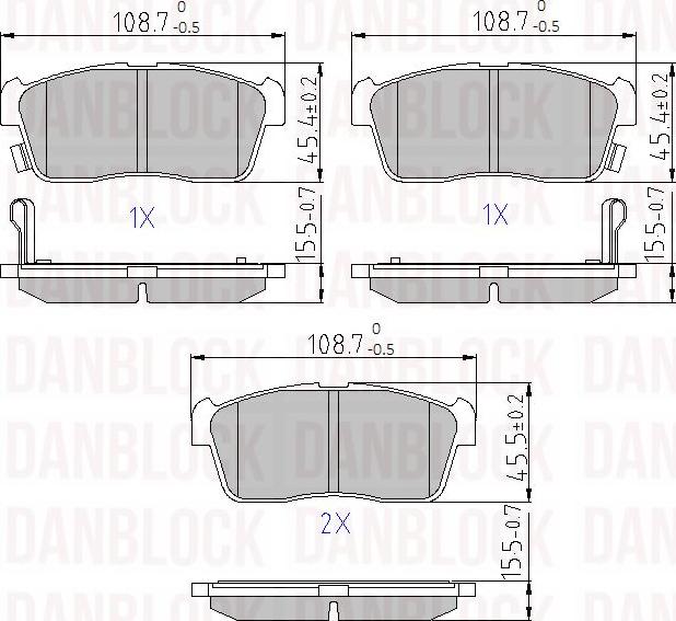 DAN-BLOCK DB 510406 - Kit de plaquettes de frein, frein à disque cwaw.fr