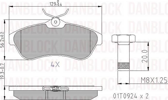 DAN-BLOCK DB 510408 - Kit de plaquettes de frein, frein à disque cwaw.fr