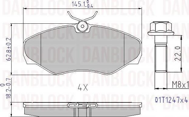 DAN-BLOCK DB 510403 - Kit de plaquettes de frein, frein à disque cwaw.fr