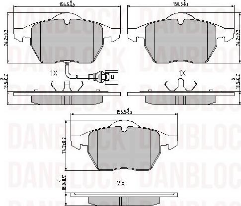 DAN-BLOCK DB 510402 - Kit de plaquettes de frein, frein à disque cwaw.fr