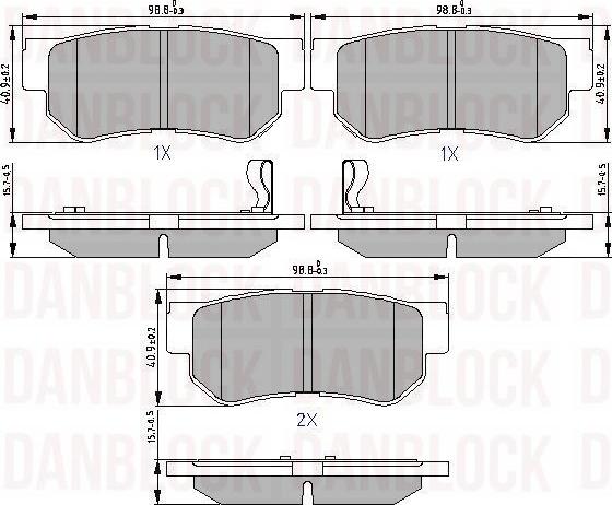 DAN-BLOCK DB 510419 - Kit de plaquettes de frein, frein à disque cwaw.fr