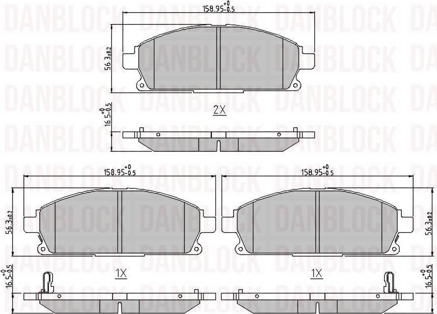 DAN-BLOCK DB 510415 - Kit de plaquettes de frein, frein à disque cwaw.fr