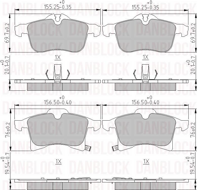 DAN-BLOCK DB 510412 - Kit de plaquettes de frein, frein à disque cwaw.fr