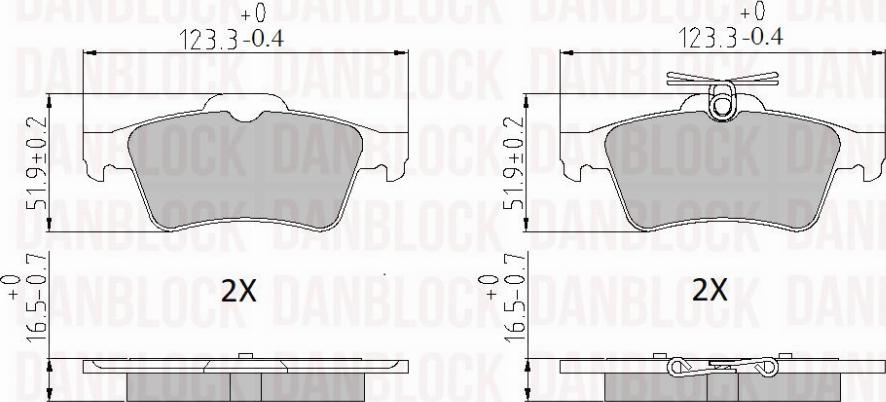 DAN-BLOCK DB 510481 - Kit de plaquettes de frein, frein à disque cwaw.fr