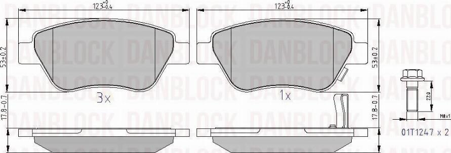 DAN-BLOCK DB 510487 - Kit de plaquettes de frein, frein à disque cwaw.fr