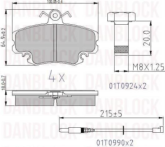 DAN-BLOCK DB 510434 - Kit de plaquettes de frein, frein à disque cwaw.fr