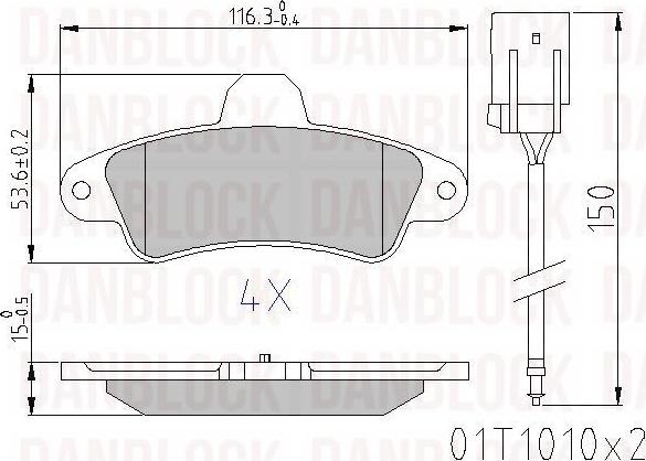 DAN-BLOCK DB 510435 - Kit de plaquettes de frein, frein à disque cwaw.fr