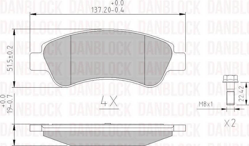 DAN-BLOCK DB 510430 - Kit de plaquettes de frein, frein à disque cwaw.fr