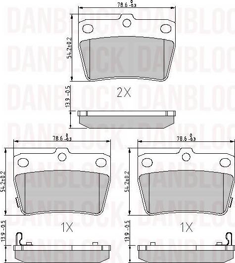 DAN-BLOCK DB 510421 - Kit de plaquettes de frein, frein à disque cwaw.fr