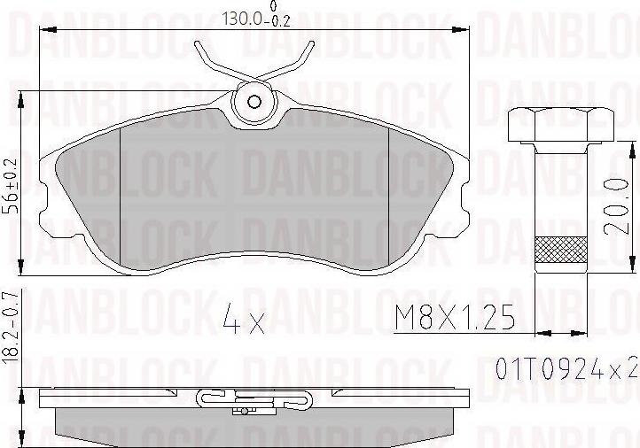 DAN-BLOCK DB 510423 - Kit de plaquettes de frein, frein à disque cwaw.fr