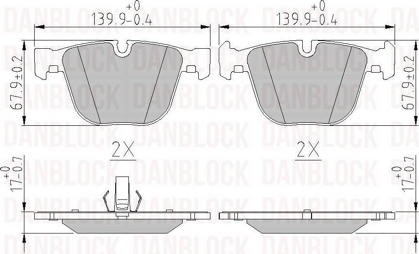 DAN-BLOCK DB 510474 - Kit de plaquettes de frein, frein à disque cwaw.fr