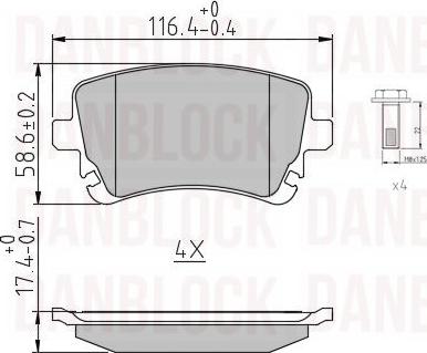 DAN-BLOCK DB 510478 - Kit de plaquettes de frein, frein à disque cwaw.fr