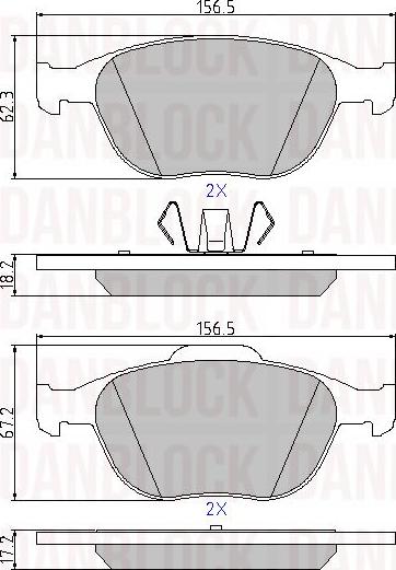 DAN-BLOCK DB 510477 - Kit de plaquettes de frein, frein à disque cwaw.fr