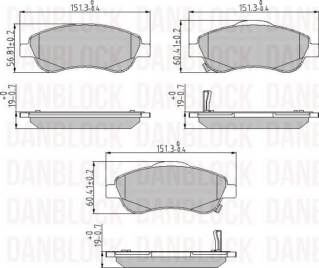 DAN-BLOCK DB 510599 - Kit de plaquettes de frein, frein à disque cwaw.fr