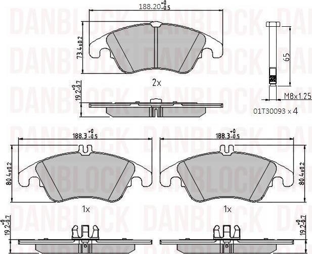 DAN-BLOCK DB 510595 - Kit de plaquettes de frein, frein à disque cwaw.fr