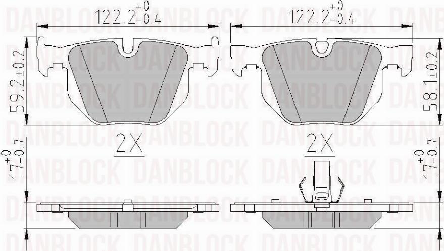 DAN-BLOCK DB 510596 - Kit de plaquettes de frein, frein à disque cwaw.fr