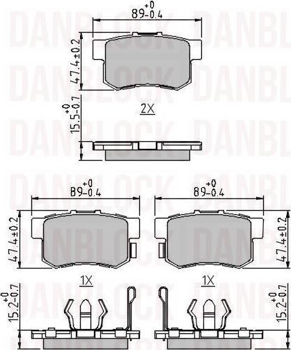 DAN-BLOCK DB 510591 - Kit de plaquettes de frein, frein à disque cwaw.fr