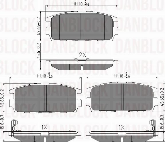 DAN-BLOCK DB 510549 - Kit de plaquettes de frein, frein à disque cwaw.fr