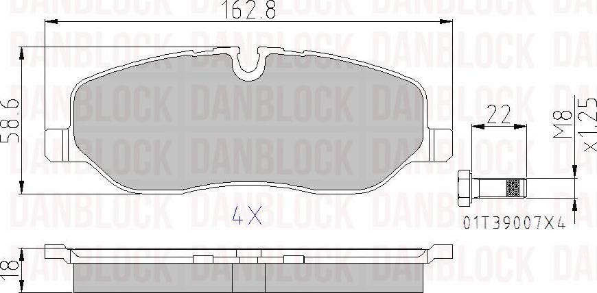 DAN-BLOCK DB 510543 - Kit de plaquettes de frein, frein à disque cwaw.fr