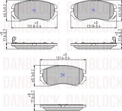 DAN-BLOCK DB 510542 - Kit de plaquettes de frein, frein à disque cwaw.fr