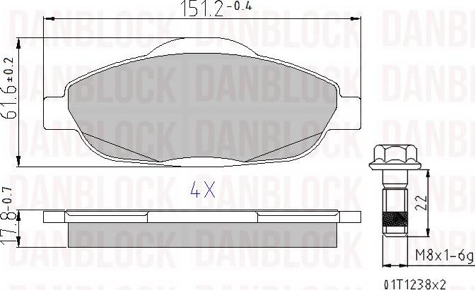 DAN-BLOCK DB 510557 - Kit de plaquettes de frein, frein à disque cwaw.fr