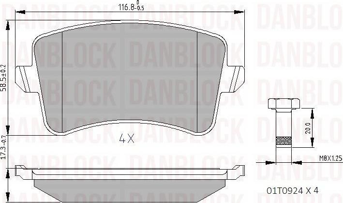 DAN-BLOCK DB 510566 - Kit de plaquettes de frein, frein à disque cwaw.fr