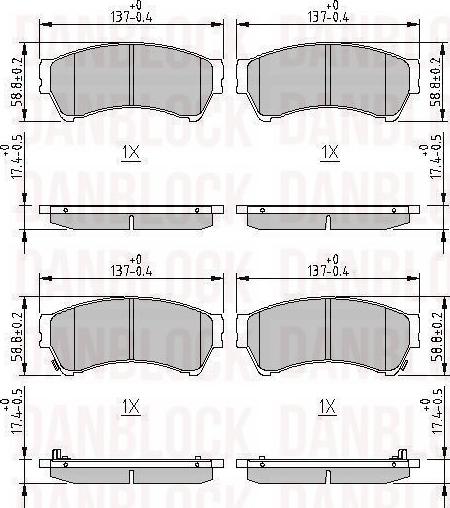 DAN-BLOCK DB 510568 - Kit de plaquettes de frein, frein à disque cwaw.fr