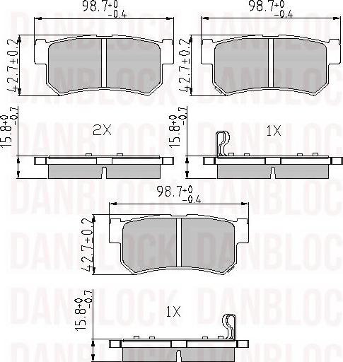 DAN-BLOCK DB 510563 - Kit de plaquettes de frein, frein à disque cwaw.fr