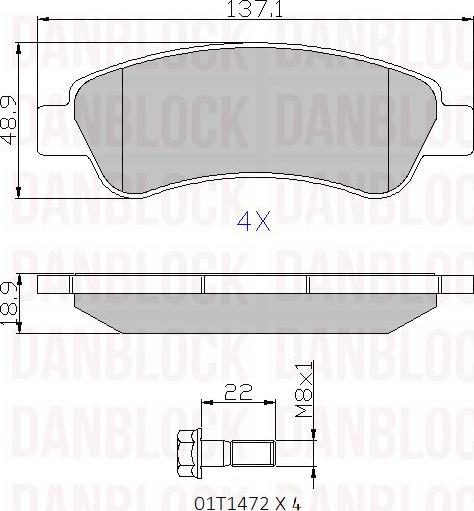 DAN-BLOCK DB 510562 - Kit de plaquettes de frein, frein à disque cwaw.fr