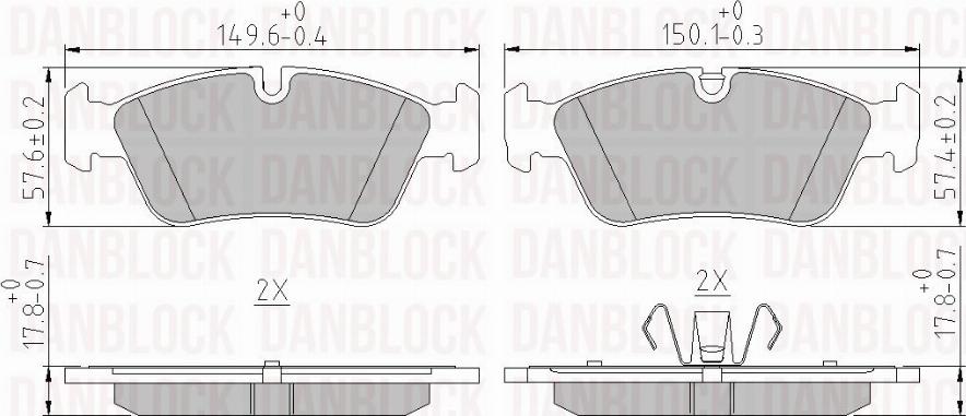 DAN-BLOCK DB 510506 - Kit de plaquettes de frein, frein à disque cwaw.fr