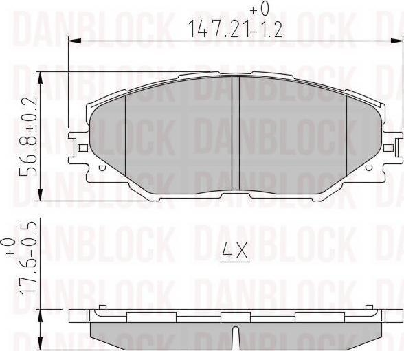 DAN-BLOCK DB 510500 - Kit de plaquettes de frein, frein à disque cwaw.fr