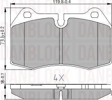 DAN-BLOCK DB 510501 - Kit de plaquettes de frein, frein à disque cwaw.fr