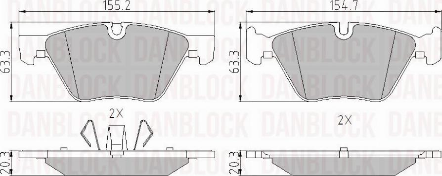 DAN-BLOCK DB 510507 - Kit de plaquettes de frein, frein à disque cwaw.fr