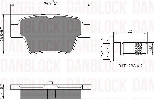 DAN-BLOCK DB 510514 - Kit de plaquettes de frein, frein à disque cwaw.fr