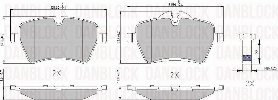 DAN-BLOCK DB 510510 - Kit de plaquettes de frein, frein à disque cwaw.fr