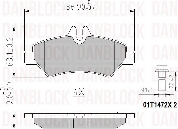 DAN-BLOCK DB 510518 - Kit de plaquettes de frein, frein à disque cwaw.fr