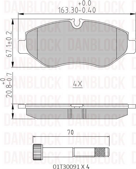 DAN-BLOCK DB 510517 - Kit de plaquettes de frein, frein à disque cwaw.fr