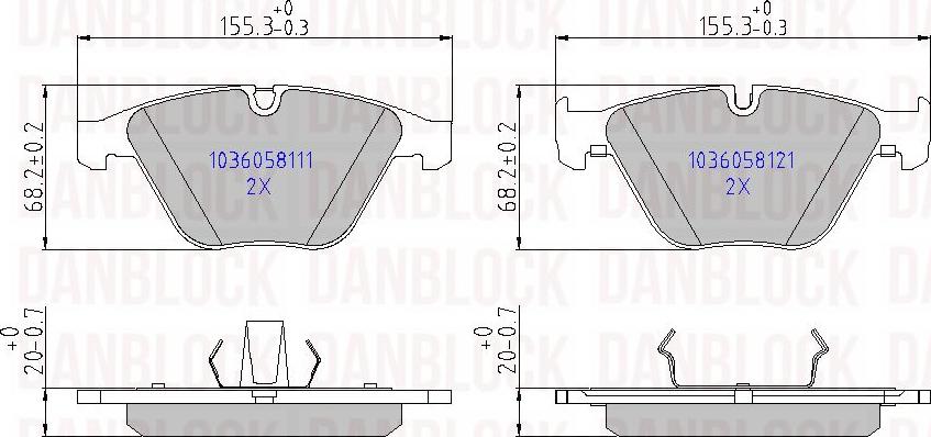 DAN-BLOCK DB 510589 - Kit de plaquettes de frein, frein à disque cwaw.fr